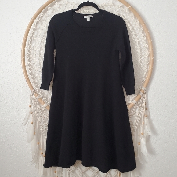 Autumn Cashmere 100% Pure Cashmere Swing Dress Minimalist Black Size S - Picture 9 of 9